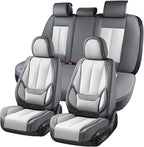 Coverado Car Seat Covers Full Set, Car Seat Protector Waterproof, Nappa Leather Car Seat Cushion, Seat Covers for Cars, Front
