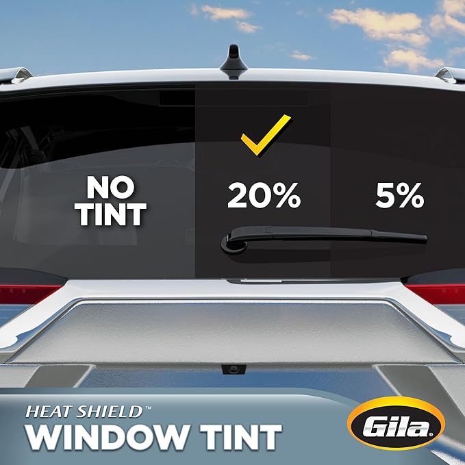 Gila® Heat Shield 20% VLT Automotive Window Tint DIY Heat Control Glare Control Privacy (6in x 26in Strips)