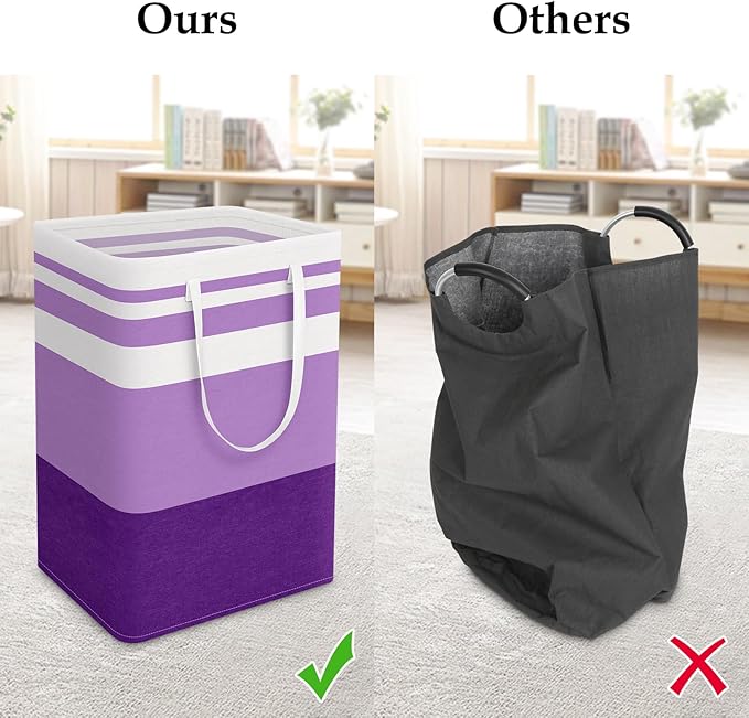 StorageRight Large Collapsible Laundry Basket Hamper with Easy Carry Handles，Freestanding Clothes Hampers for Laundry, Bedroo