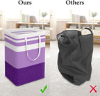 StorageRight Large Collapsible Laundry Basket Hamper with Easy Carry Handles，Freestanding Clothes Hampers for Laundry, Bedroo