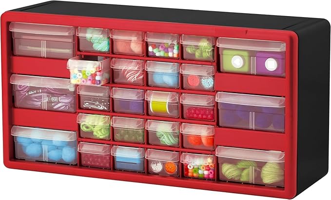Akro-Mils 26-Drawer Plastic Drawer Storage Cabinet for Garage Organization, Bead Organizer, Building Bricks Storage, Teacher 