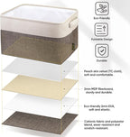 BALEINE 3 Pack Fabric Closet Storage Bins for Shelves, Linen Closet Organizers and Storage, Decorative Baskets for Organizing