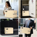 TOMKID 5200°F Fireproof Document Box, Fire Important Document Organizer with Lock, Upgraded Heat Insulated Filing Storage Cab