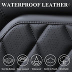 Coverado Car Seat Covers Full Set, Black Seat Covers, Waterproof Faux Leather Car Seat Cover, Luxury Car Seat Cover, Automoti