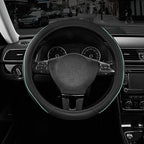 Road Comforts Leather Steering Wheel Cover with Decorative Trim and Piping, Anti-Slip Breathable Design, Fits 14.5–15 Inch Ro