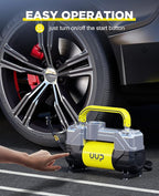 Tire Inflator Air Compressor, 150PSI 12V DC Double Cylinders Heavy Duty Portable Air Pump w/Emergency LED Light for Truck, SUV, Car, RV