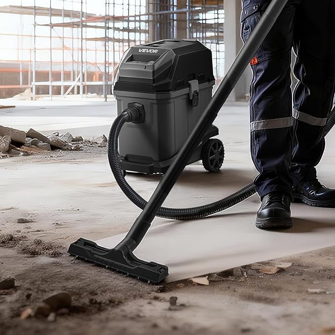 VEVOR Commercial Shop Vac, 11 Gallon Wet Dry Shop Vacuum, 5.5 Peak HP Portable with One-Button Self-Cleaning, 1350W Input, 1.