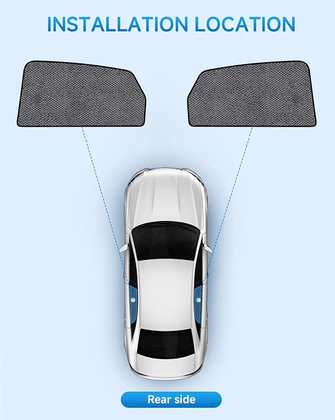 Car Window Shades for Honda Civic(2022-2025), 2-Pack Rear Window Sun Shades for Baby – Breathable Mesh, UV & Heat Blocker, Privacy Protection for Camping, Travel, Sleep & Nursing