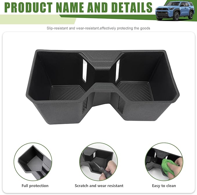 Cup Holder Inserts for 2025 Toyota 4Runner Center Console Cupholder Coaster Liner Replaces Mat for 4 Runner SUV Interior Accessories Black(Only for 2025)
