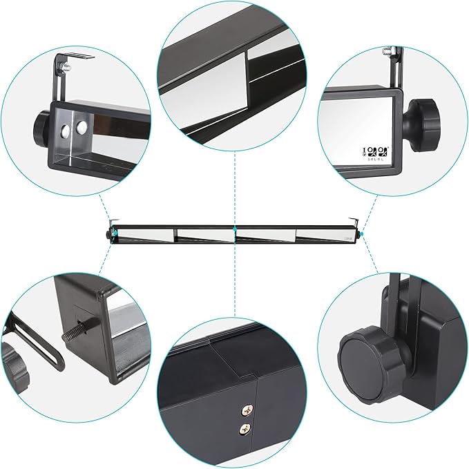 10L0L Golf Cart 4-Panel Wide Angle Rear View Mirror - Universal Fit for Yamaha, Club Car, EZGO, Eliminate Blind Spots