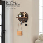 dreampossible Key Holder Wall Mount - 10.2 Inch Decorative Key Rack and Mail Organizer with 8 Key Hooks - Wooden Key Hanger w