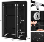 67" Portable Closet Storage Organizer Wardrobe Clothes Rack,Covered Garment Rack,Steel Tube Clothes Storage Organizer,Freesta