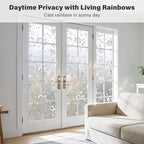 Donox Window Privacy Film, Frosted Stained Glass Pattern Decorative Window Films, Static Cling Sun Blocking & Glare Blocker Stickers for Home Heat Control Non-Adhesive, Tulip 29.5 Inch x 13.1 Feet