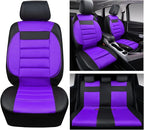 CAR PASS Leather 3D Foam Back Support Car Seat Covers Full Set Air Mesh Automotive Seat Covers, All Season Car Seat Cover Fit