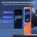 Tire Inflator Portable Air Compressor - ZGWATO Tire Air Pump with Digital Pressure Gauge, Auto Shut Off, 3X Faster Inflation, Cordless Tire Inflator for Car, Motorcycle, Bike, Bicycle and Ball, Orange