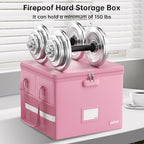 ENGPOW 5200°F File Box Fireproof Document Box with Lock,Heat Insulated Collapsible File Storage Organizer Box with Handle,Por