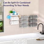 SWTYMIKI Over The Door Towel Rack - 9 Tier Towel Racks for Bathroom Wall Mounted, Towel Holder with Shelf, Hanging Rolled Tow