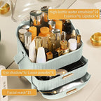 CANITORON Makeup Organizer with 2 Drawers and Brush Storage Box, Cosmetic Display Case for Vanity and Bathroom Countertop Sto