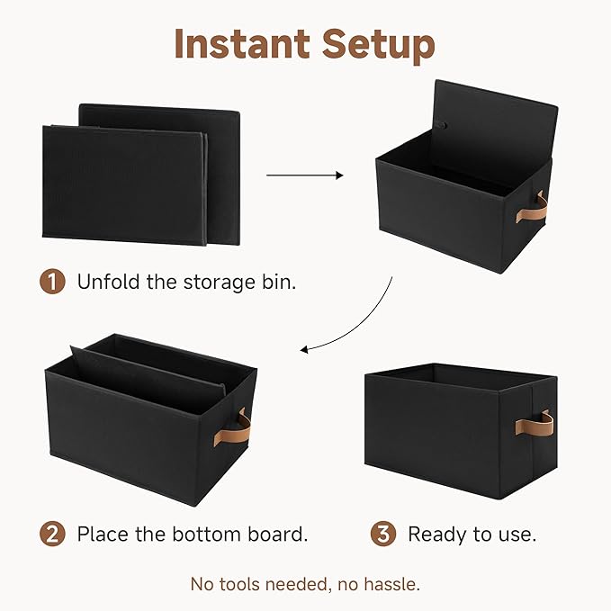 StorageWorks Storage Bins for Shelves, Closet Organizers and Storage Baskets, Fabric Clothes Organizer, Foldable Laundry Bask
