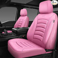CAR PASS 3D Foam PU Leather Pink Car Seat Covers, Universal Seat Covers Front 2 for Trucks SUV Sedan Automotive Seat Covers A