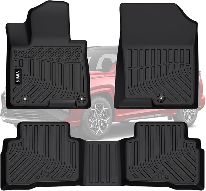 VIWIK 2022-2025 Hyundai Tucson Floor Mats Hybrid, All-Weather Protection, Custom Fit for 1st & 2nd Row, TPE, Non-Slip, Easy to Clean, Waterproof, Durable