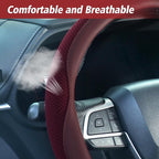 ZHOL Steering Wheel Cover,Premium Microfiber Leather,Non-Slip Breathable and Sweat-Resistant,Universal 15 Inch Steering Wheel