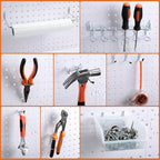Zubebe 106 Pcs Pegboard Hooks Assortment with Bins, Pegboard Accessories Organizer Kit Include Bins with Hooks and Loops Pape