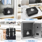 BALEINE Fireproof Document Box with Lock, Portable Fireproof Document Bag Waterproof Fire Proof File Boxes for Documents, Fil