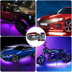 Underglow LED Lights for Cars, 4PCS Waterproof Car Underglow Kit with App & Remote Control, 16 Million DIY Colors Exterior Ambient Lighting Car with Music Mode, DC 12V - 47Inch x2 & 35Inch x2