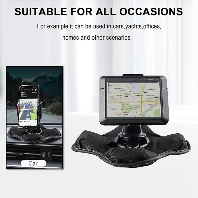 Portable NonSkid Beanbag Friction Mount Holder for Garmin GPS - Ultimate Dashboard Mount for Garmin Nuvi, Drivesmart, Dezl, Zumo, Driveassist, DriveLuxe, StreetPilot & RV Navigator