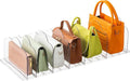 AENTGIU Purse Organizer for Closet, 2 Pack Adjustable Shelf Dividers for Handbag Storage, Transparent Handbag and Purse Stora