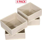 DIOMMELL 4 Pack Foldable Cloth Storage Box Closet Dresser Drawer Organizer Fabric Baskets Bins Containers Divider for Clothes