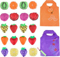 20 Pack Reusable Shopping Bags,Bulk Foldable Portable Reusable Grocery Bags Lightweight Polyester Grocery Shopping Tote Bag (Fruit)