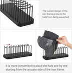 Mkono Hat Organizer for Baseball Caps, Hat Holder for 10 Baseball Caps, Tabletop Hat Rack Stand Hat Storage Display Cap Organ