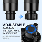 RAYMYLO Car Cup Holder Expander with Adjustable Base, Cup Holder Insert for Car Compatible with Most 32/40 Oz Water Bottles 1
