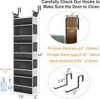 Over The Door Hanging Organizer 5-Shelves and 10 Side Pockets, Over The Door Storage for Bathroom and Bedroom, Back of Door O