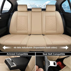 Coverado Car Seat Covers Full Set, Faux Leather Seat Covers for Car, Luxury Automotive Seat Covers Waterproof Car Seat Protec
