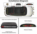 Car Reverse Parking Radar System with 8 Parking Sensors Distance Detection + LED Distance Display + Sound Warning (Champagne Gold Color)