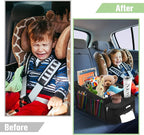 FUNNy elf Passenger Seat Organizer, Collapsible Car Storage with Partitions & 4 Cup Holders for Front or Back Seat