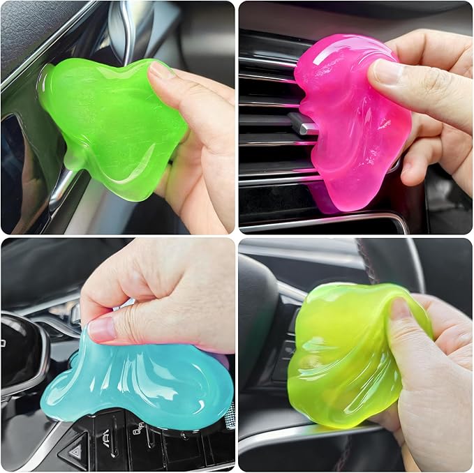Car Cleaning Gels-4 Pack, Cleaning Gel for Car, Dust Cleaner Putty Cleaner Slime Cleaning Supplies Auto Detailing Tools, Clea