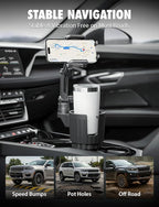 Bracketron Cup Holder Phone Mount for Car - TripGrip 2-in-1 Expandable Phone Holder with 360° Rotation & Ultra Stable Folding Support Legs, Fits Devices up to 3.5"
