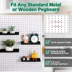 Blulu 4 Pcs Pegboard Shelves, 10 x 4 Inch Metal Heavy Duty Wall Mounted Pegboard Shelf Tray Accessories with Lip for Craft Ro