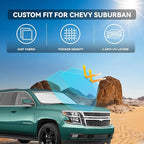 for Chevy Suburban 2015-2020 Windshield Sun Shade - 4 Layers Car Sunshades for Front Windows Shade Cover Custom Fit Suburban Sun Visor 240T Retractable Shade Blocks UV Rays Car Accessories