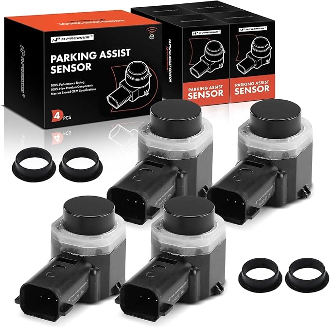 A-Premium 4-PC Reverse Backup Parking Assist Aid Sensor Compatible with Ford Models - F-150 F150 F-250/F-350/F-450/F-550 Supe