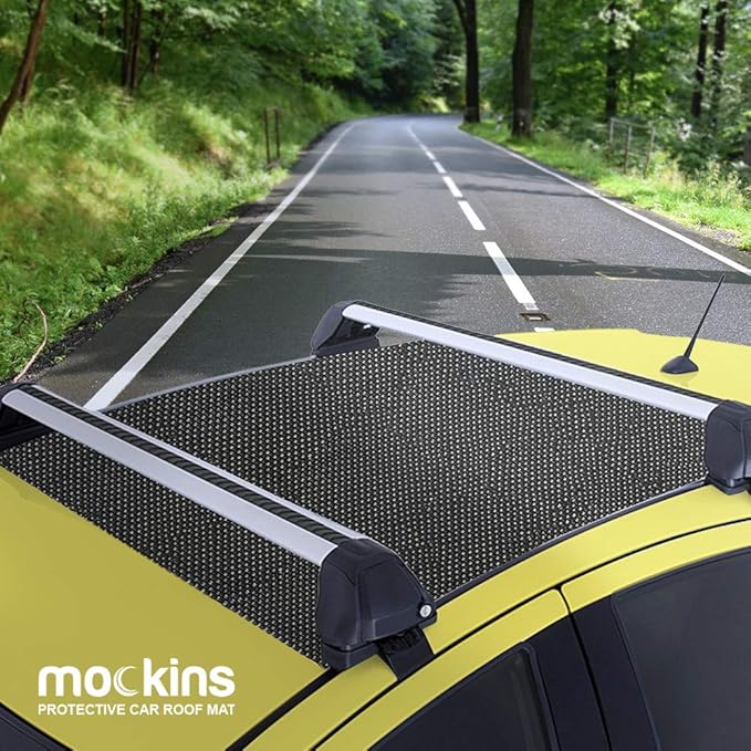 Mockins 39" x 36" Anti Slip Mat for Car Roof Cargo | Durable Soft Roof Rack Pads | Multifunctional Cut to Size Cargo Mat for SUV & Car Roof Liner | No-Scratch & Non-Skid Protective Roof Pad
