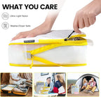 PFEYRPK Lightweight Compression Packing Cubes for Suitcases, Compressible Expandable Travel Packing Organizer with Clear Toil