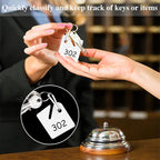 KAKAMINA 100 Pcs Key Tags White Plastic Hanging Tags with Metal Snap Hooks, Tags for Slotted Key Cabinets Boxes Lockers Sturd