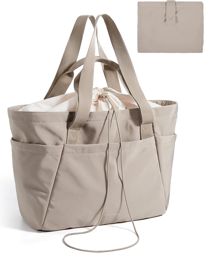 BAGSMART Reusable Grocery Bags, Large Beach Bag, Foldable Tote for Shopping Moving Holiday Travel Packing