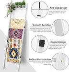 BAMBANG 6-Tier Blanket Ladder for Living Room, Blanket Quilt Ladder Rack Rustic Decorative Towel Holder, Wall Leaning Blanket