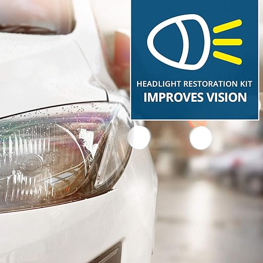 QUIXX QHRK1 Reliable Headlight Restoration Kit, Includes 50g Headlight Polish, 30ml Sealing, Sanding & Polishing Block, 12 Abrasive Papers and 4 Polish Cloths, Can Save a Vehicle from an MOT Failure, Increase Safety